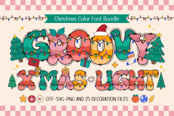Groovy X mas Light: A Festive Color Font for Campaign Visuals