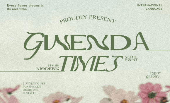 Gwenda Times Serif Font for Handmade Labels & Printables