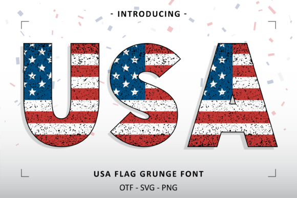 Usa Flag Grunge Font: Bold, Distressed & Ready for Your Handmade Goods